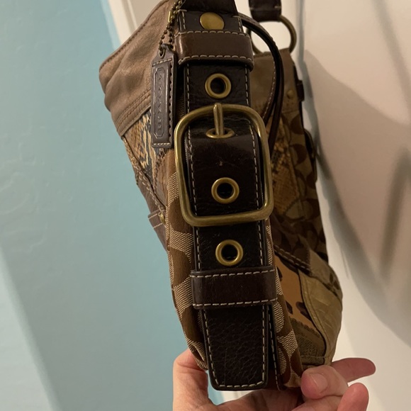 GUC Coach Brown and Gold Patchwork Purse - Picture 11 of 12